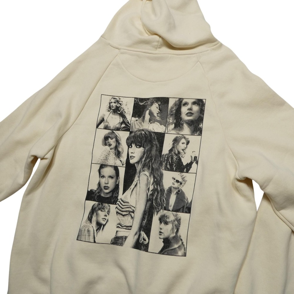 Taylor Swift The Eras Tour Hoodie Mens Large White Pullover Fleece Graphic